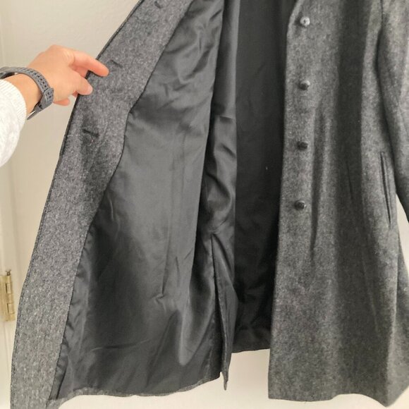 Vintage Worthington Wool Long Gray Coat Button Front Classic Minimalist Women 1X - Picture 6 of 12